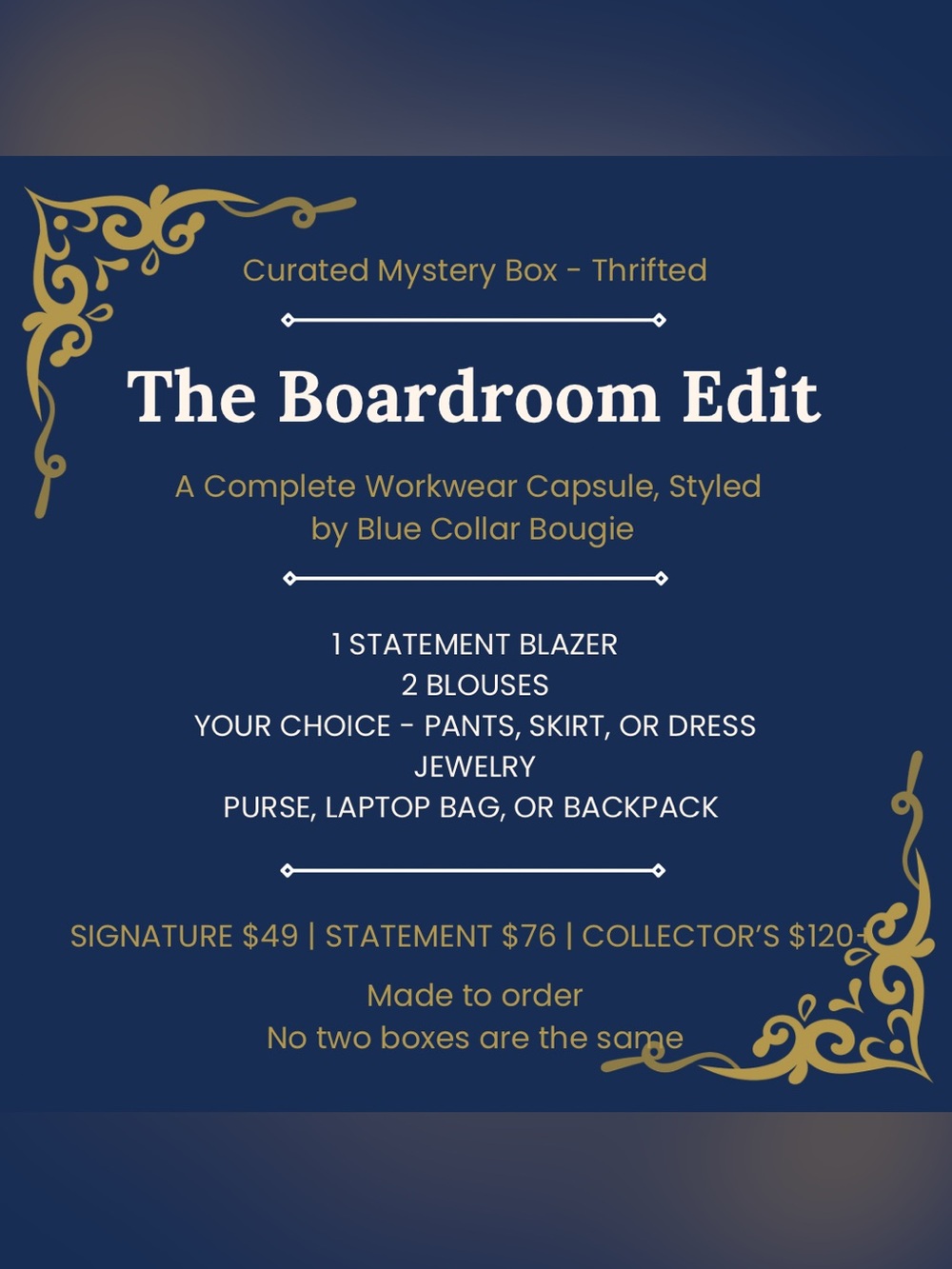 The Boardroom Edit — Signature | Curated Thrifted Mystery Box | Workwear Capsule